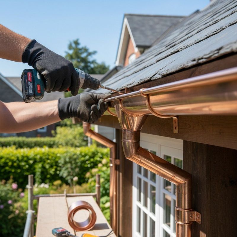 Commercial Copper Gutters In Mcdonough
