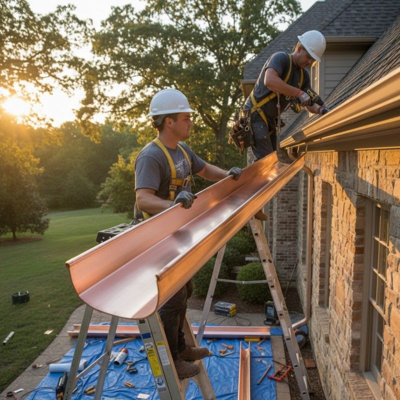 Commercial Copper Gutters In Mcdonough