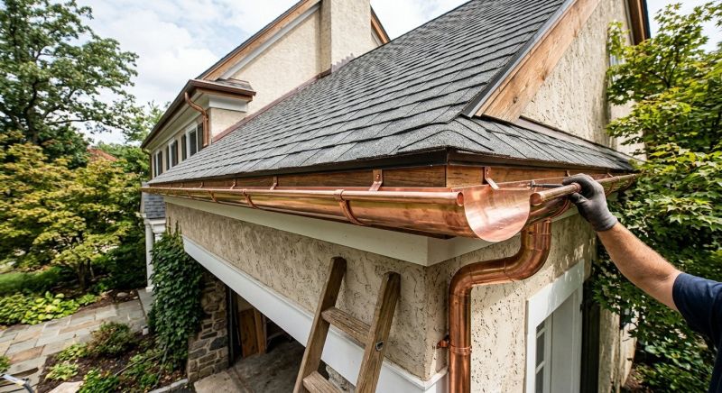 Commercial Copper Gutters Installation