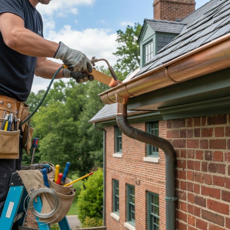 Copper Gutter Leak Repairs