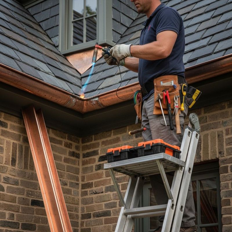 Copper Gutter Leak Repairs